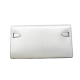 【6ic3028】エルメス ショルダーウォレット ケリーロングトゥーゴー シェーブルシャムキラ アルジャン シルバー金具 K刻印【中古】レディース