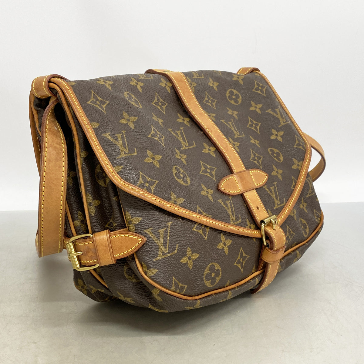 【6ic3034】ルイヴィトン ショルダーバッグ モノグラム ソミュール30 M42256 ブラウン【中古】レディース