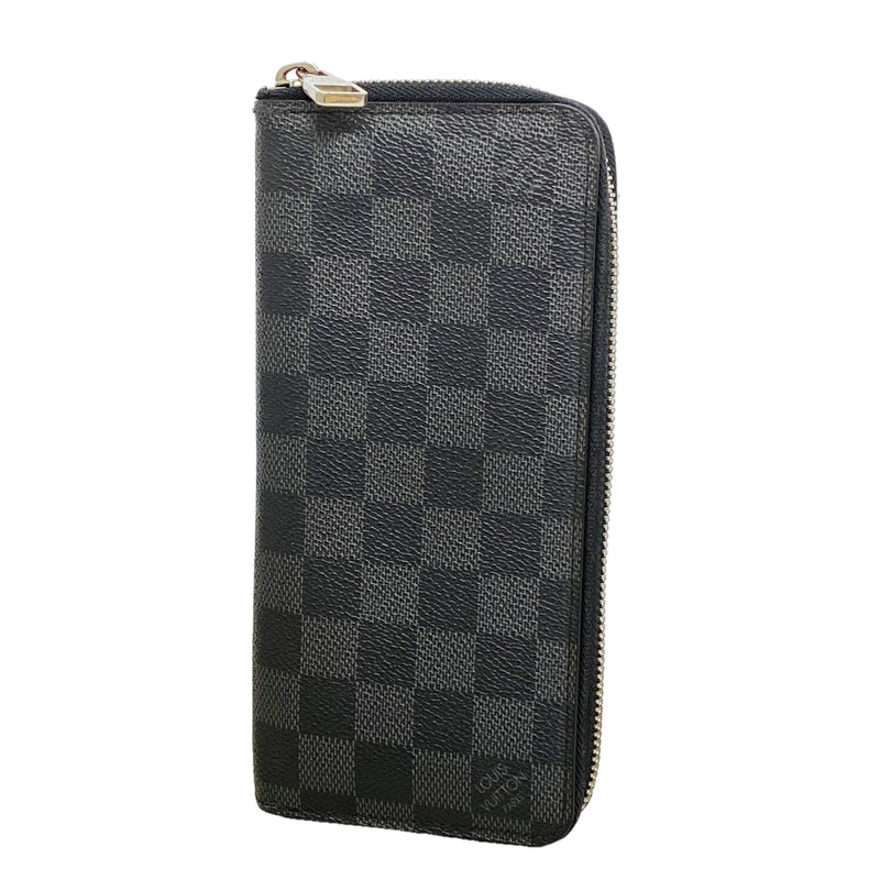 【6ic3037】ルイヴィトン 長財布 ダミエ・グラフィット ジッピーウォレットヴェルティカル N63095 ブラック グレー 旧型【中古】メンズ
