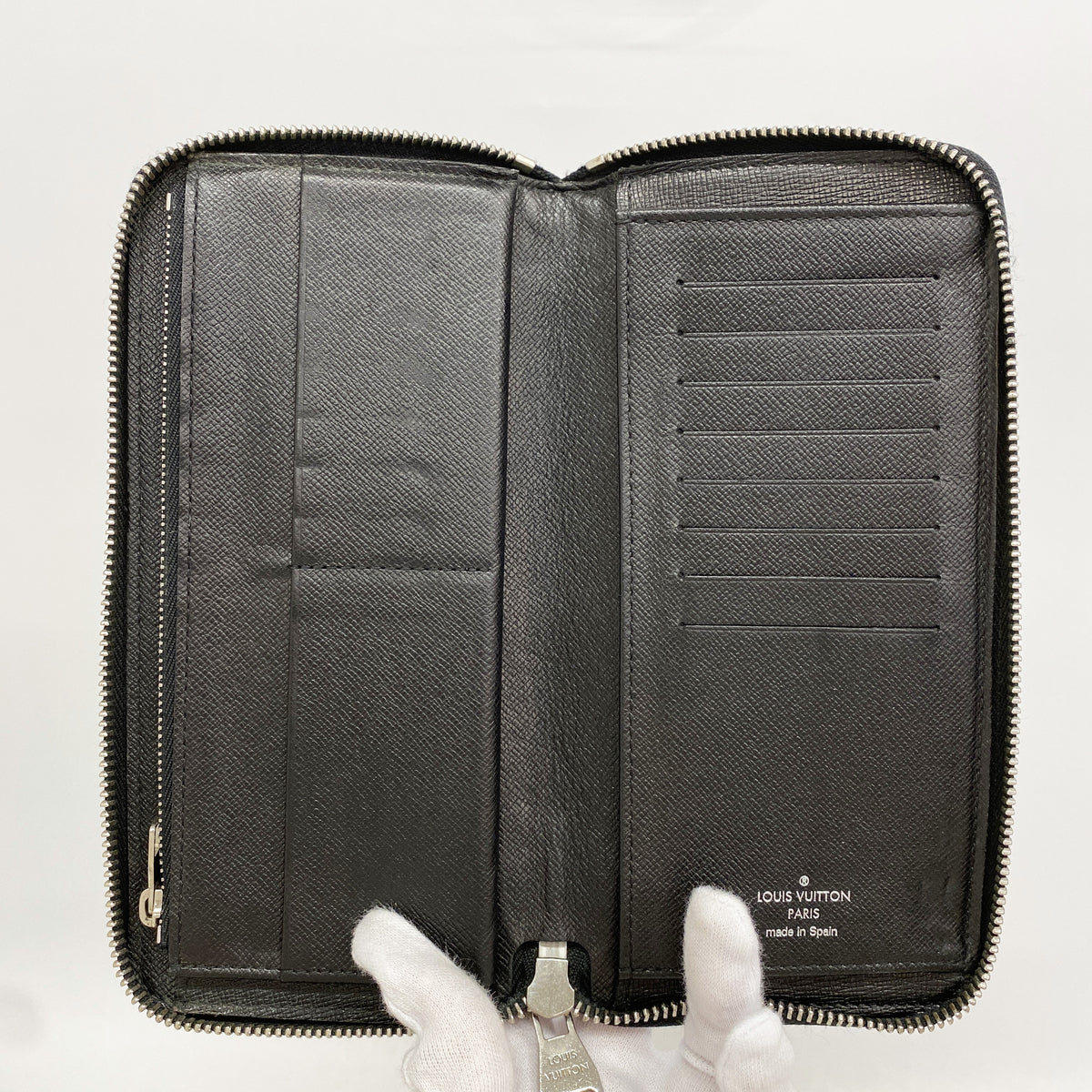 【6ic3037】ルイヴィトン 長財布 ダミエ・グラフィット ジッピーウォレットヴェルティカル N63095 ブラック グレー 旧型【中古】メンズ