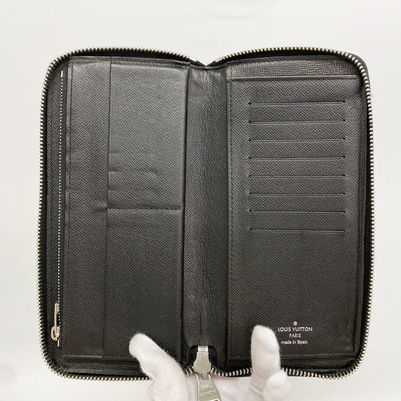 【6ic3037】ルイヴィトン 長財布 ダミエ・グラフィット ジッピーウォレットヴェルティカル N63095 ブラック グレー 旧型【中古】メンズ