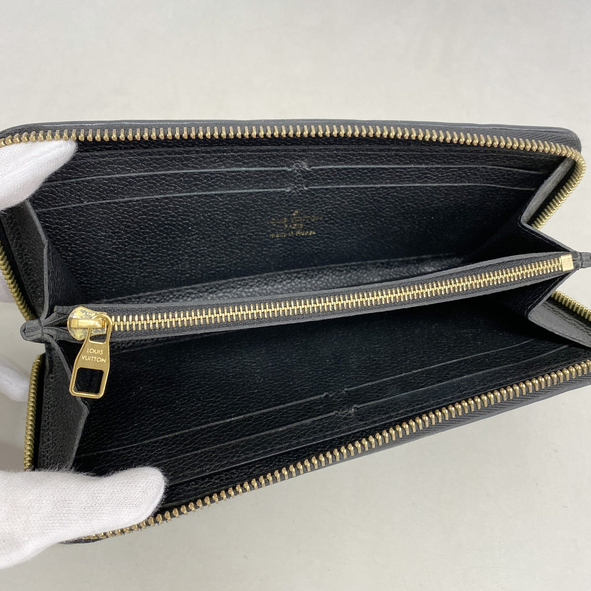 【6ic3064】ルイヴィトン 長財布 モノグラム・アンプラント ポルトフォイユクレマンス M60171 ノワール【中古】レディース
