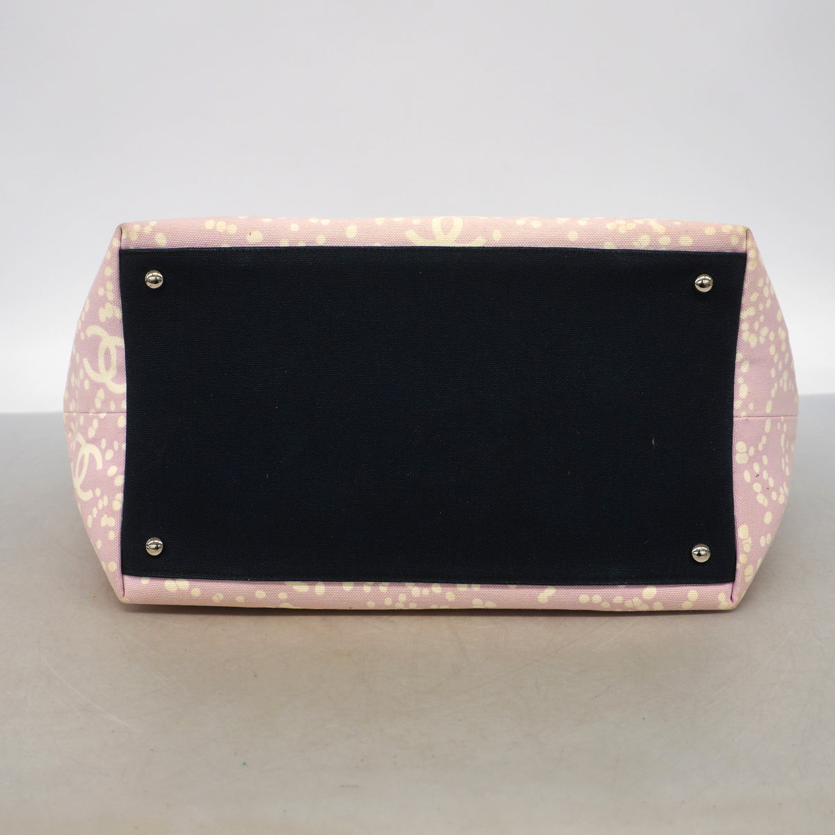 【6ic3066】シャネル トートバッグ ハイサマー キャンバス パイル ピンク シルバー金具【中古】レディース