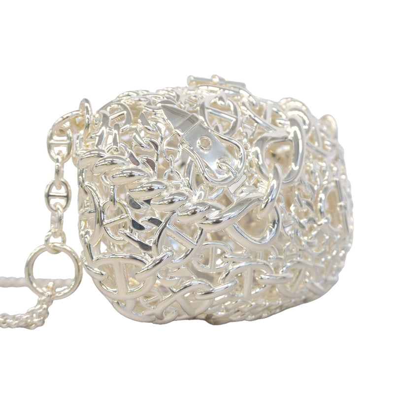 【6ic3078-g】エルメス ショルダーバッグ サックビジューシェーヌダンクル 925 シルバー シルバー金具【中古】レディース