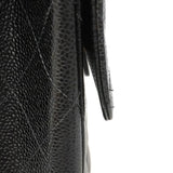 【6ic3087】シャネル ショルダーバッグ デカマトラッセ Wチェーン キャビアスキン ブラック ゴールド金具【中古】レディース