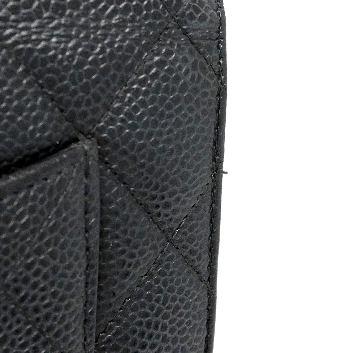 【6ic3090】シャネル ショルダーウォレット マトラッセ チェーンショルダー キャビアスキン ブラック ゴールド金具【中古】レディース