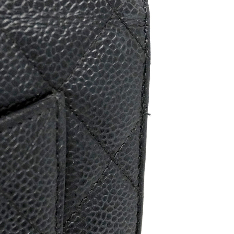 【6ic3090】シャネル ショルダーウォレット マトラッセ チェーンショルダー キャビアスキン ブラック ゴールド金具【中古】レディース