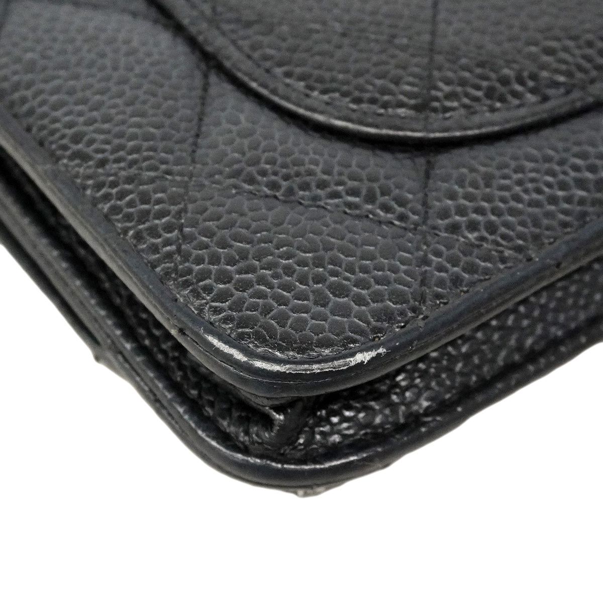 【6ic3090】シャネル ショルダーウォレット マトラッセ チェーンショルダー キャビアスキン ブラック ゴールド金具【中古】レディース