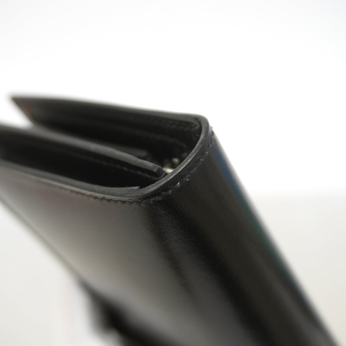 【6ic3099】エルメス 長財布 ベアンスフレ ボックスカーフ ソーブラック シルバー金具 K刻印【中古】メンズ レディース ユニセックス