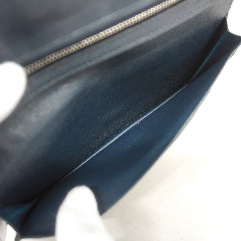 【6ic3101】エルメス 長財布 ベアンスフレ アリゲーター ブルーマリン シルバー金具 Y刻印【中古】メンズ レディース ユニセックス