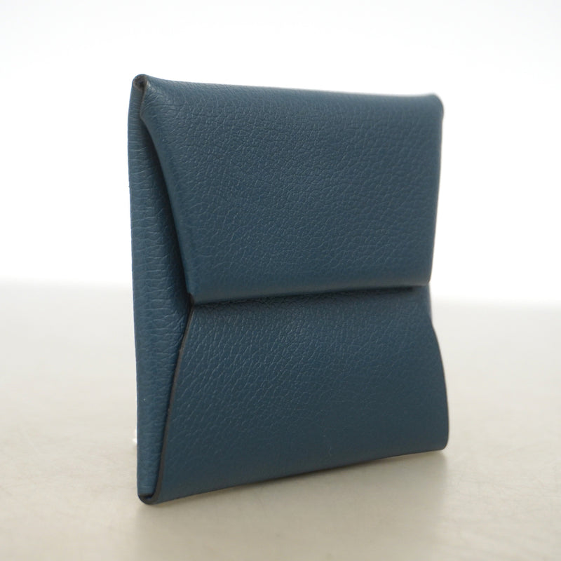【6ic3102】エルメス コインケース バスティアヴェルソ エバーカラー ブルーゼリージュ/ヴェールシプレス シルバー金具 B刻印【中古】メンズ レディース ユニセックス