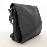 【6ic3104】グッチ ショルダーバッグ グッチシマ 145840 レザー ブラック シルバー金具【中古】メンズ