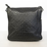 【6ic3104】グッチ ショルダーバッグ グッチシマ 145840 レザー ブラック シルバー金具【中古】メンズ