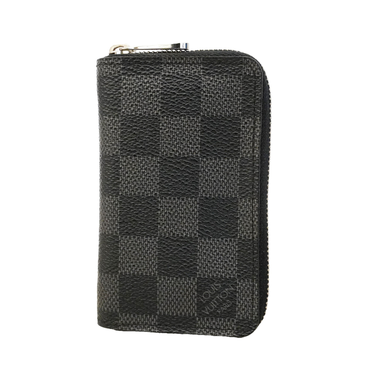 【6ic3111】ルイヴィトン コインケース ダミエ・グラフィット ジッピーコインパース N63076 ブラック グレー【中古】メンズ