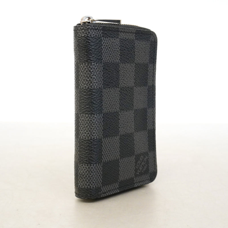 【6ic3111】ルイヴィトン コインケース ダミエ・グラフィット ジッピーコインパース N63076 ブラック グレー【中古】メンズ