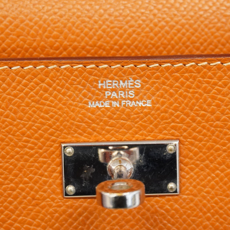 【6ic3117】エルメス 長財布 ケリーロング ヴォーエプソン ゴールド シルバー金具 □P刻印【中古】メンズ レディース ユニセックス