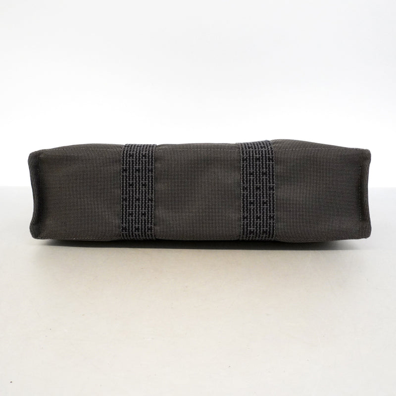 【6ic3118】エルメス トートバッグ エールラインMM ナイロン グレー シルバー金具【中古】メンズ レディース ユニセックス