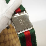 【6ic3128】グッチ ウエストバッグ GGキャンバス/シェリーライン 28566 キャンバス ベージュ シルバー金具【中古】メンズ レディース ユニセックス