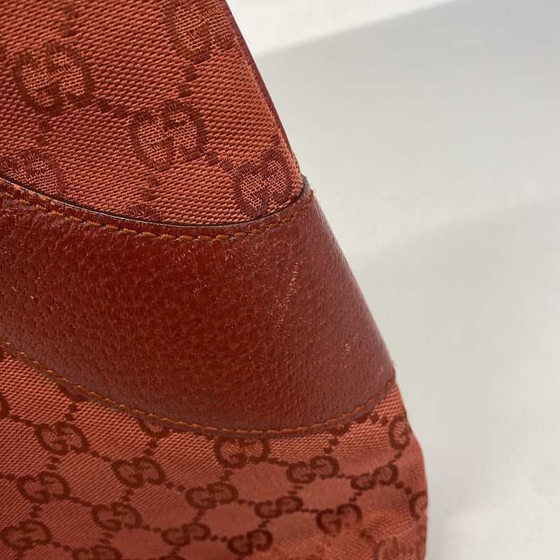 【6ic3129】グッチ トートバッグ GGキャンバス 113015 キャンバス レッド シルバー金具【中古】レディース