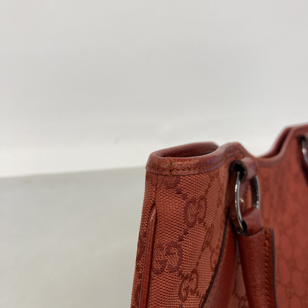 【6ic3129】グッチ トートバッグ GGキャンバス 113015 キャンバス レッド シルバー金具【中古】レディース
