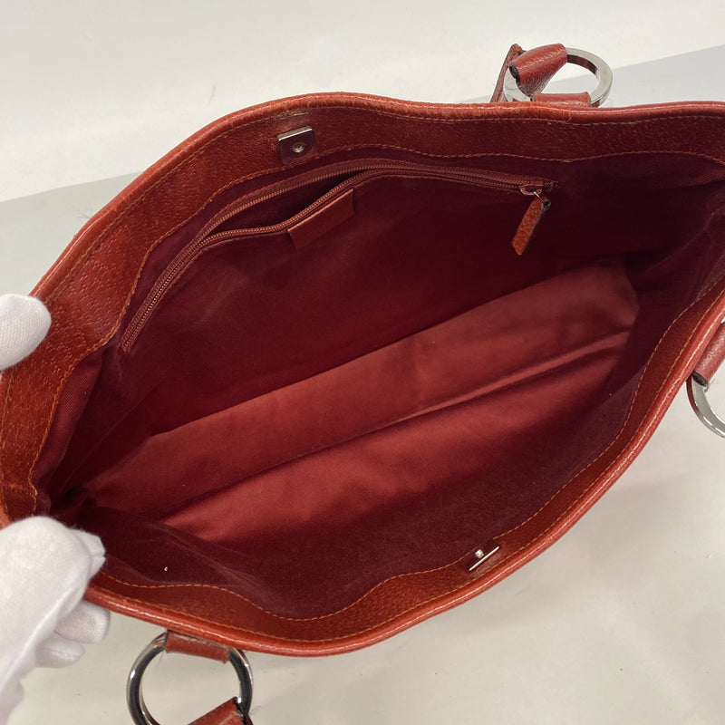 【6ic3129】グッチ トートバッグ GGキャンバス 113015 キャンバス レッド シルバー金具【中古】レディース