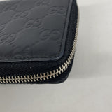 【6ic3130】グッチ 長財布 グッチシマ 233025 レザー ブラック シルバー金具【中古】メンズ