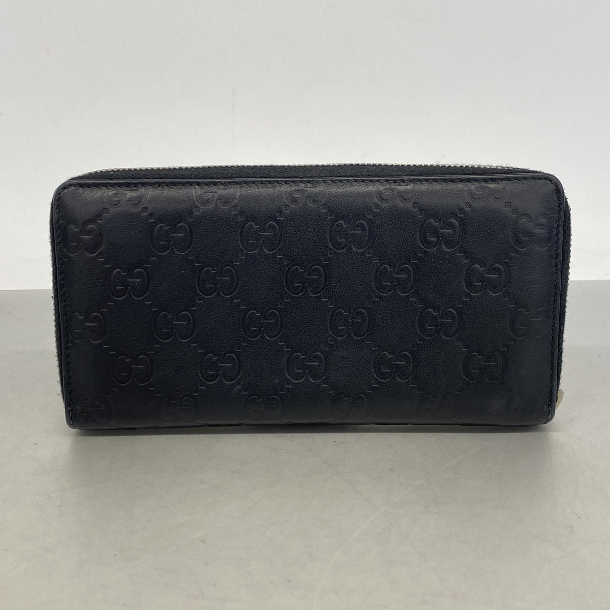 【6ic3130】グッチ 長財布 グッチシマ 233025 レザー ブラック シルバー金具【中古】メンズ