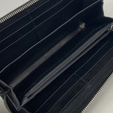 【6ic3130】グッチ 長財布 グッチシマ 233025 レザー ブラック シルバー金具【中古】メンズ