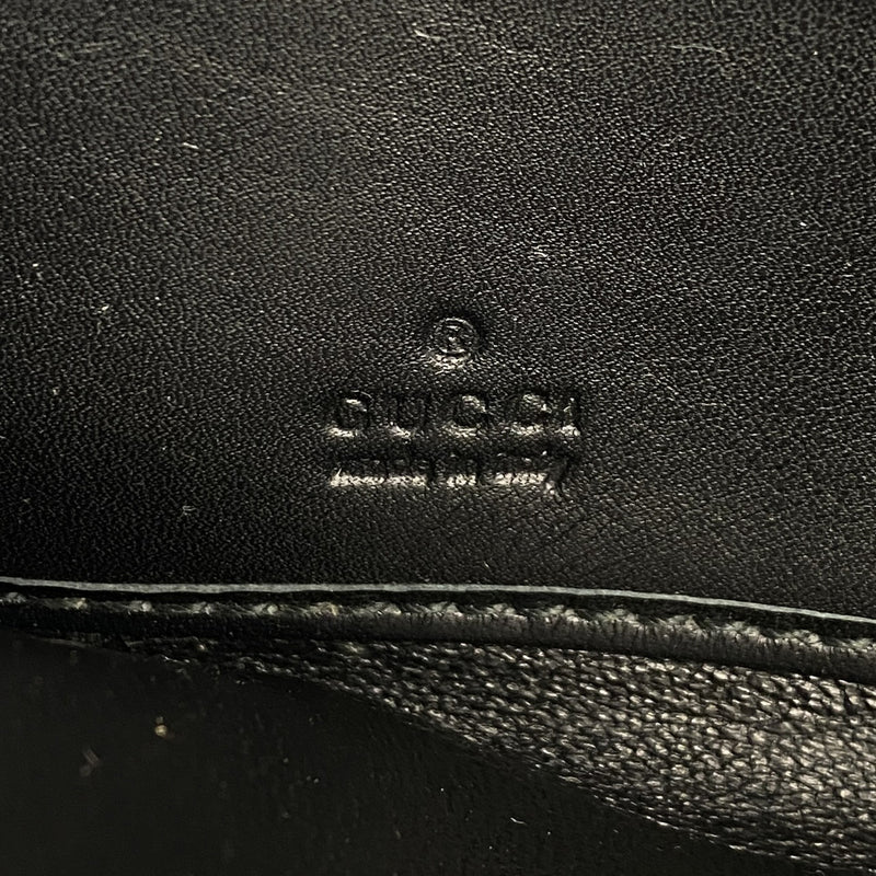 【6ic3130】グッチ 長財布 グッチシマ 233025 レザー ブラック シルバー金具【中古】メンズ