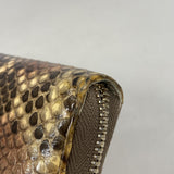 【6ic3131】グッチ 長財布 インターロッキングG 282413 パイソン ブラウン シャンパンゴールド金具【中古】レディース
