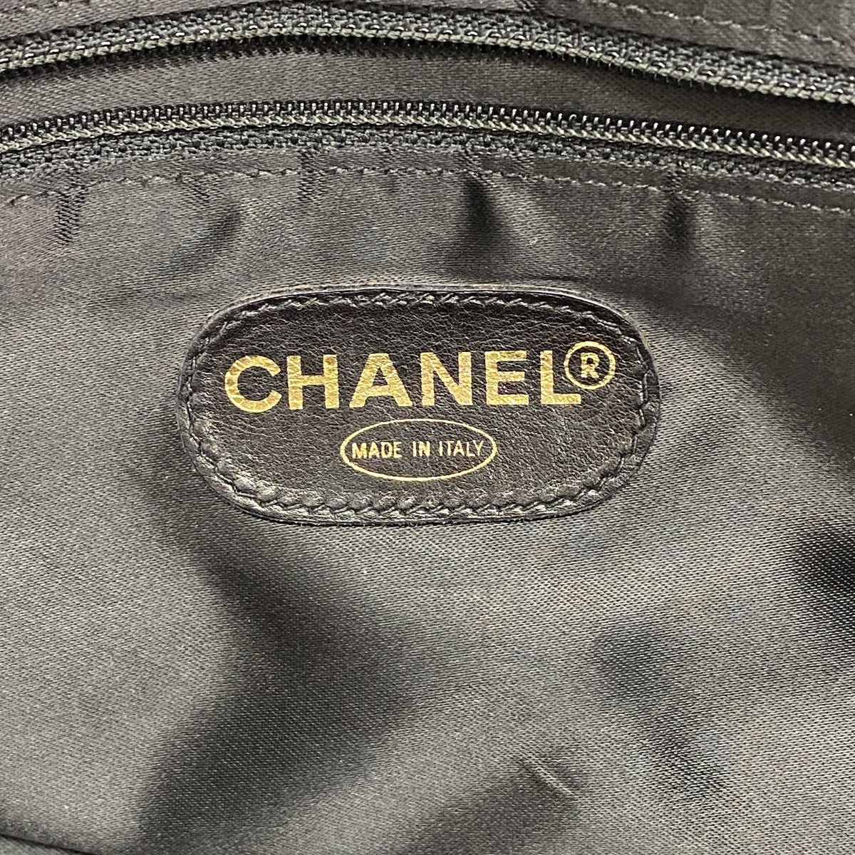 【6ic3133】シャネル チェーントート ラムスキン ブラック ゴールド金具【中古】レディース