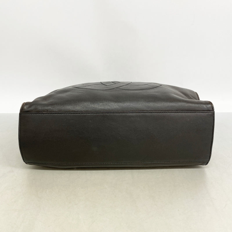 【6ic3133】シャネル チェーントート ラムスキン ブラック ゴールド金具【中古】レディース
