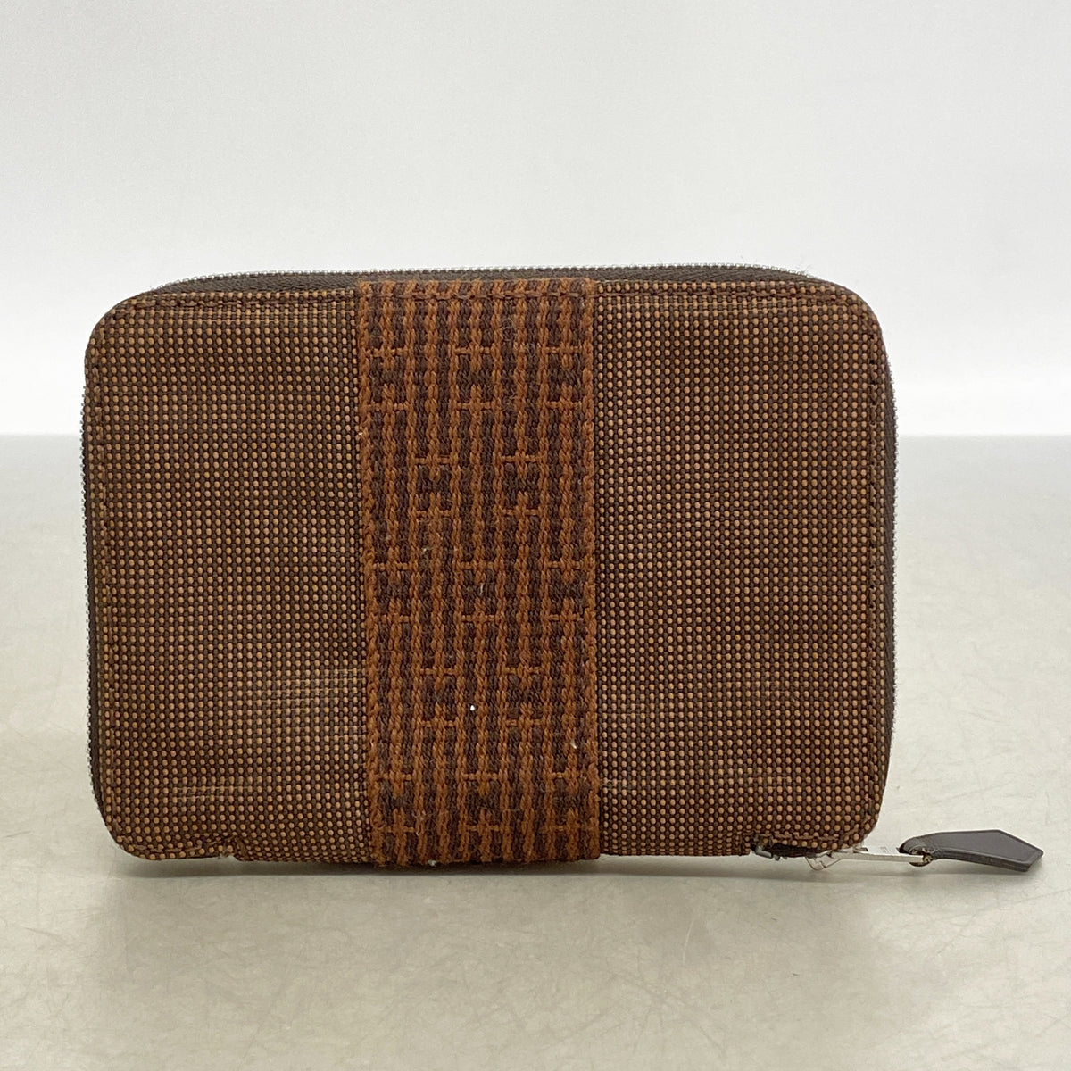 【6ic3142】エルメス コインケース エールラインパースPM ナイロン ブラウン シルバー金具【中古】メンズ レディース ユニセックス