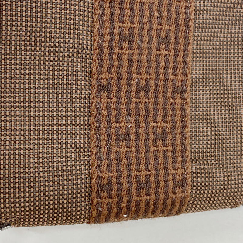 【6ic3142】エルメス コインケース エールラインパースPM ナイロン ブラウン シルバー金具【中古】メンズ レディース ユニセックス