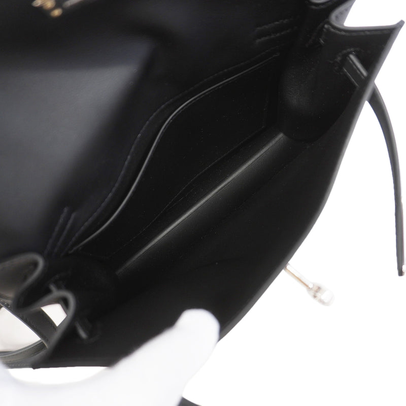 【6ic3185-g】エルメス ショルダーバッグ ケリーダンス スイフト ブラック シルバー金具 G刻印【中古】レディース