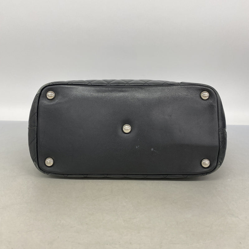 【6ic3192】シャネル トートバッグ カンボン ラムスキン ブラック シルバー金具【中古】レディース