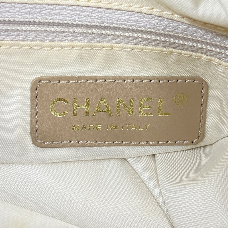 【6ic3193】シャネル トートバッグ ニュートラベル ナイロン ベージュ シャンパンゴールド金具【中古】レディース