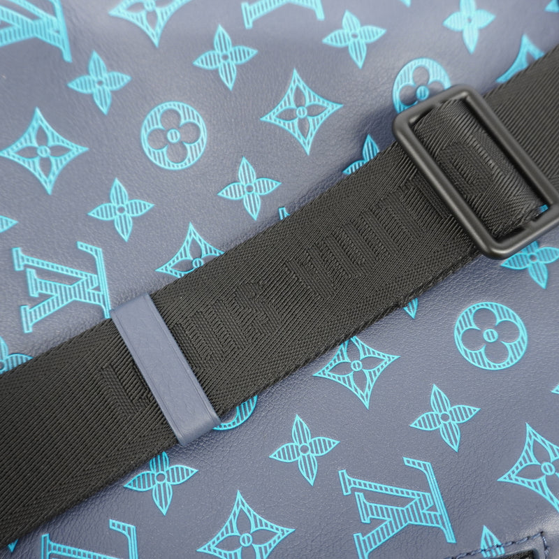 【6ic3196】ルイヴィトン ボディバッグ モノグラム・シャドウ デュオスリングバッグ M46562 ブルー【中古】メンズ