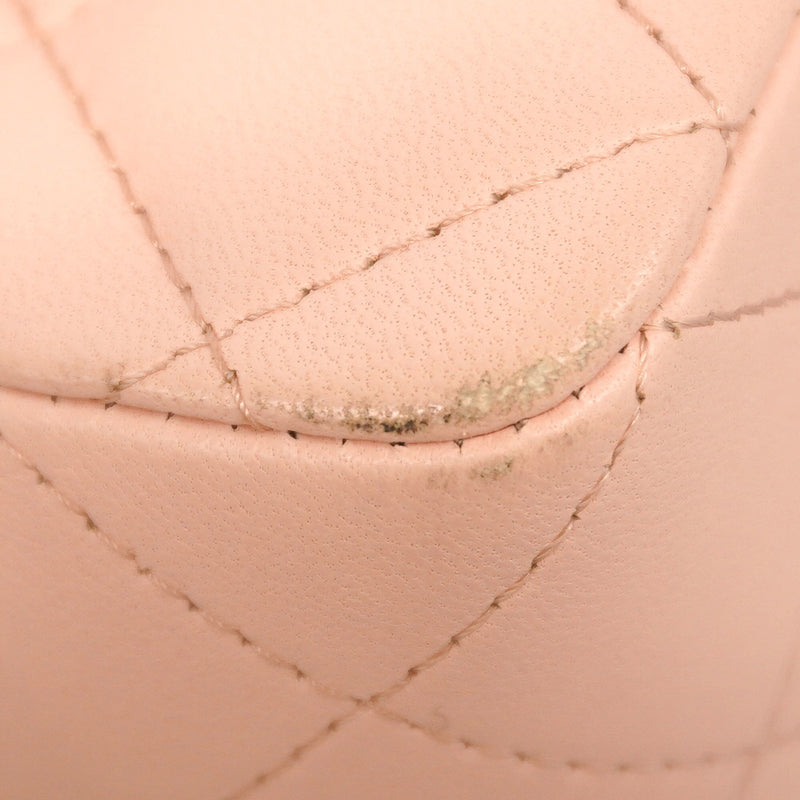 【6ic3198】シャネル ハンドバッグ マトラッセ チェーンショルダー トップハンドル ラムスキン ピンク シャンパンゴールド金具 2wayバッグ【中古】レディース