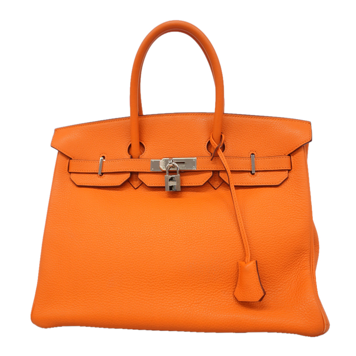 【6ic3201】エルメス ハンドバッグ バーキン35 トゴ オレンジ シルバー金具 □F刻印【中古】レディース