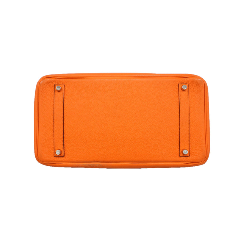 【6ic3201】エルメス ハンドバッグ バーキン35 トゴ オレンジ シルバー金具 □F刻印【中古】レディース