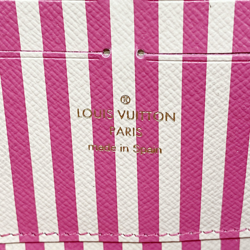 【6ic3207】ルイヴィトン 長財布 モノグラム トランク ジッピーウォレット M58507 ブラウン ピンク【中古】レディース