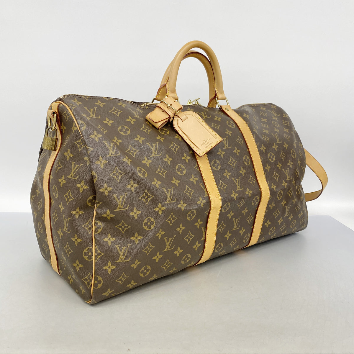 【6ic3216】ルイヴィトン ボストンバッグ モノグラム キーポルバンドリエール55 M41414 ブラウン【中古】メンズ レディース ユニセックス