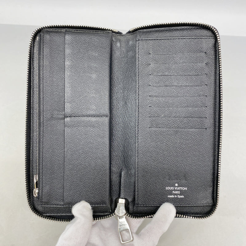 【6ic3223】ルイヴィトン 長財布 ダミエ・グラフィット ジッピーウォレットヴェルティカル N63095 ブラック グレー【中古】メンズ
