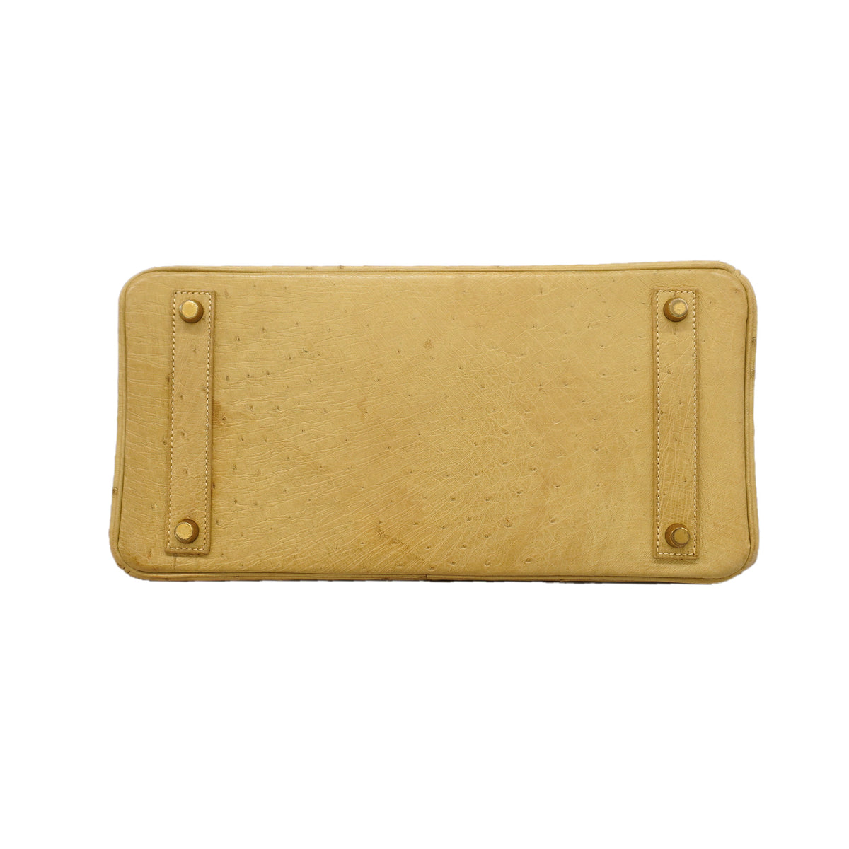 【6ic3237-e】エルメス ハンドバッグ オータクロア32 オーストリッチ ブランカッセ ゴールド金具 □A刻印【中古】レディース