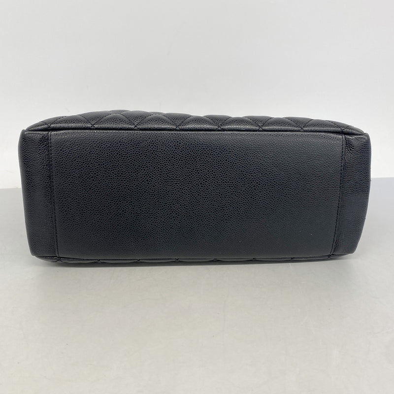 【6ic3240】シャネル チェーントート マトラッセ キャビアスキン ブラック シルバー金具【中古】レディース