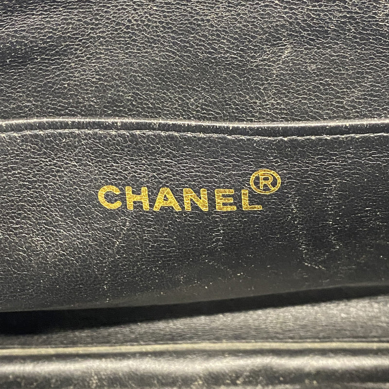 【6ic3242】シャネル ショルダーバッグ デカマトラッセ Wチェーン M51387 デニム ブルー ゴールド金具【中古】レディース