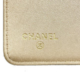 【6ic3243】シャネル 財布 カメリア ラムスキン ブラック ゴールド金具【中古】レディース
