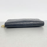 【6ic3244】グッチ 長財布 グッチシマ 409342 レザー ブラック ゴールド金具【中古】レディース