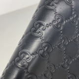 【6ic3244】グッチ 長財布 グッチシマ 409342 レザー ブラック ゴールド金具【中古】レディース